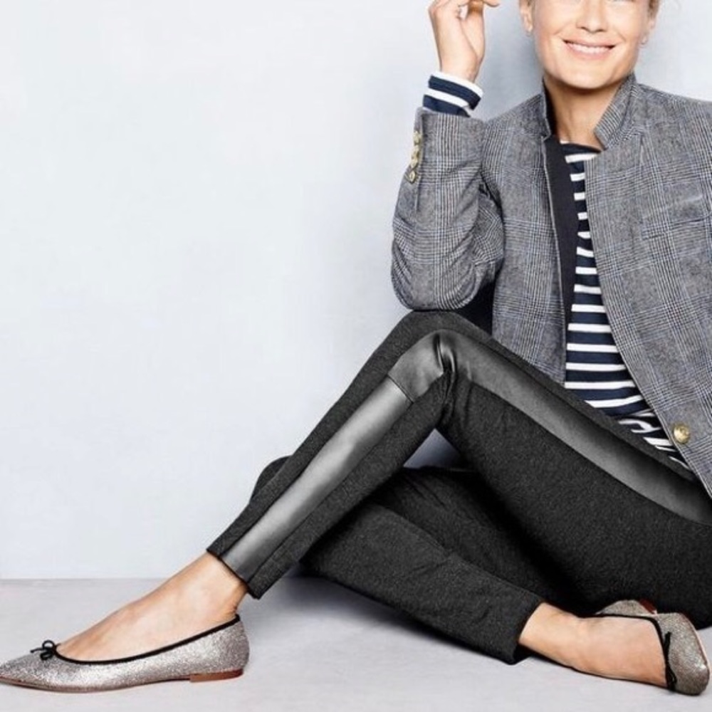 NWT J Crew Pixie Pant with Leather Tuxedo Stripe